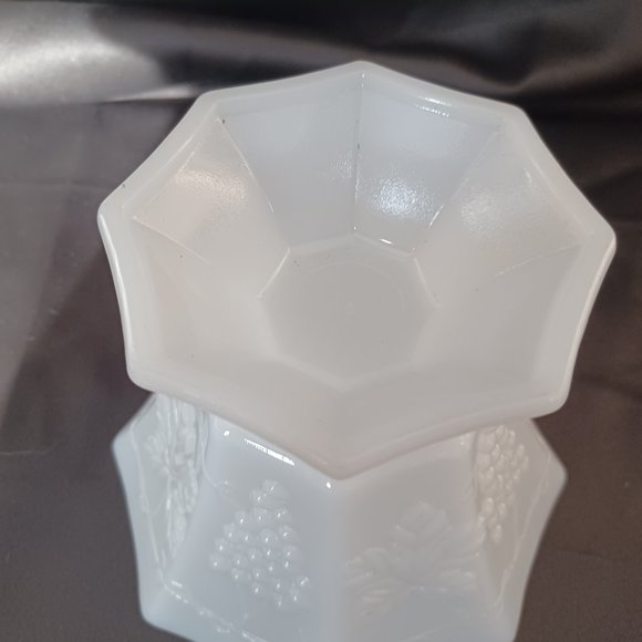 Vintage Milk Glass /Footed /Octagon/ Pedestal Compote - Picture 2 of 13